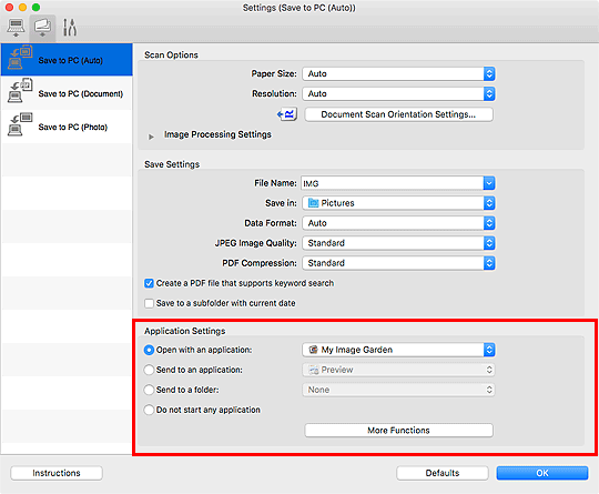figure: Settings dialog
